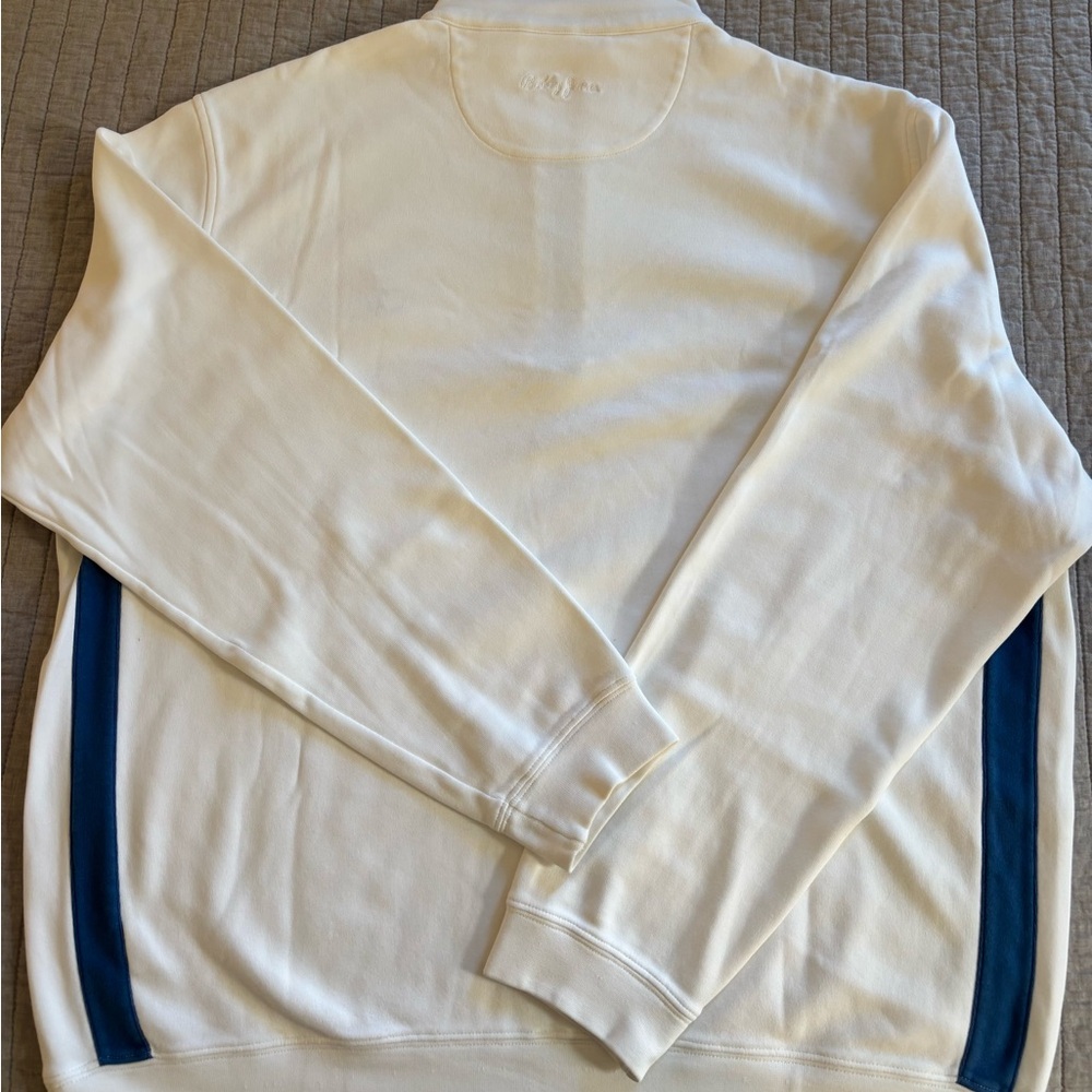 Bobby Jones White and Navy Quarter-Zip Sweater - Picture 2 of 7